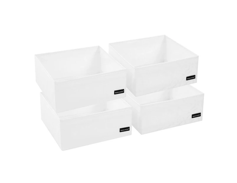 2x 2PK Box Sweden Kloset Storage Cube 28cm Square Organiser Tray Container White