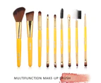 9Pcs/Set Face Foundation Eyeshadow Eyebrow Powder Soft Brushes Makeup Tool Kit-Purple