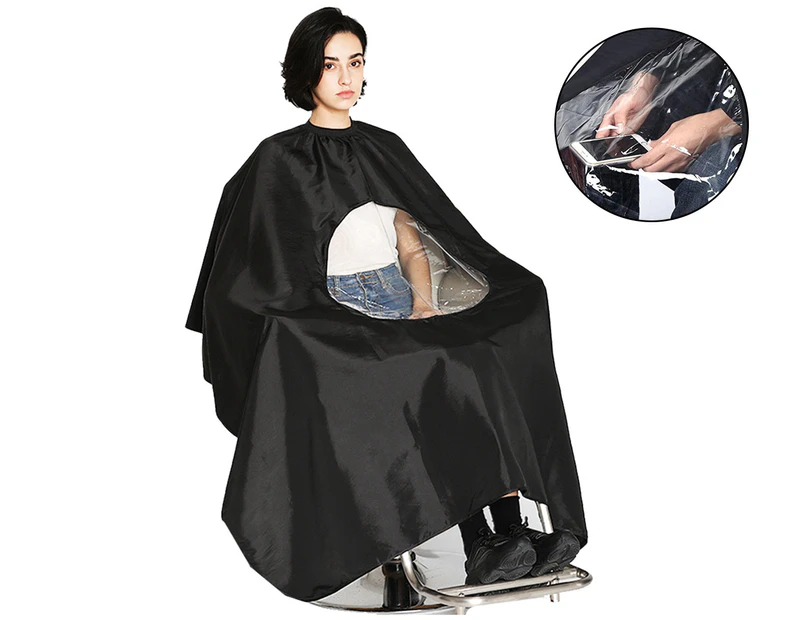 Hair Cutting Capes Salon Barber Apron Hairdressing Cloth Gown Waterproof  Coat Black 
