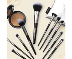 MAANGE 20Pcs Face Highlighter Eyeshadow Powder Blush Soft Brushes Makeup Tool-Black + Silver