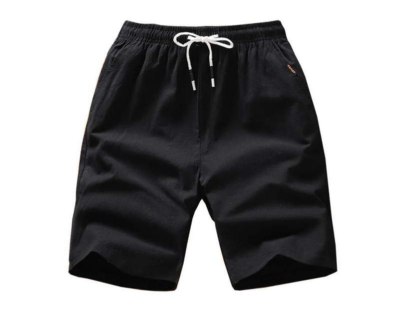 Mens Sports Jogger Shorts Summer Running Beach Casual Training Short Pants - Black