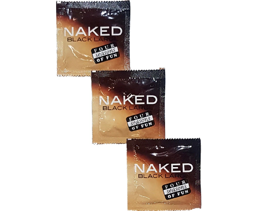 Four Seasons Naked Black Large Condoms 144pk