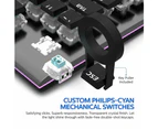 Philips SPK8624 RGB Mechanical Gaming Keyboard with Wrist Rest SPK8624 (Cyan / Blue Switch)