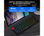Aula F3068 Wireless Bluetooth, USB Wired Mechanical Gaming Keyboard 65% RGB Compact 68 Keys
