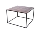 SSH COLLECTION Cubic 69cm Square Coffee Table - Black Frame with Antique Copper Top