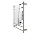 AGUZZO Ezy Fit Dual Wired Square Tube Heated Towel Rail 90 x 92cm - Polished SS