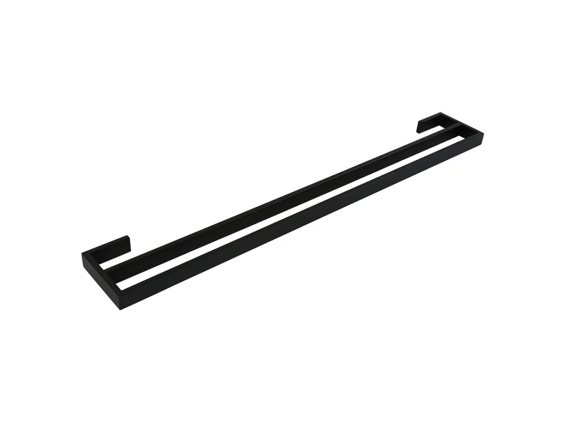 AGUZZO Montangna Stainless Steel Double Towel Rail 900mm - Matte Black