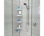 BETTER LIVING HiRise 4 Tension Shower Caddy with Mirror - White/Aluminium