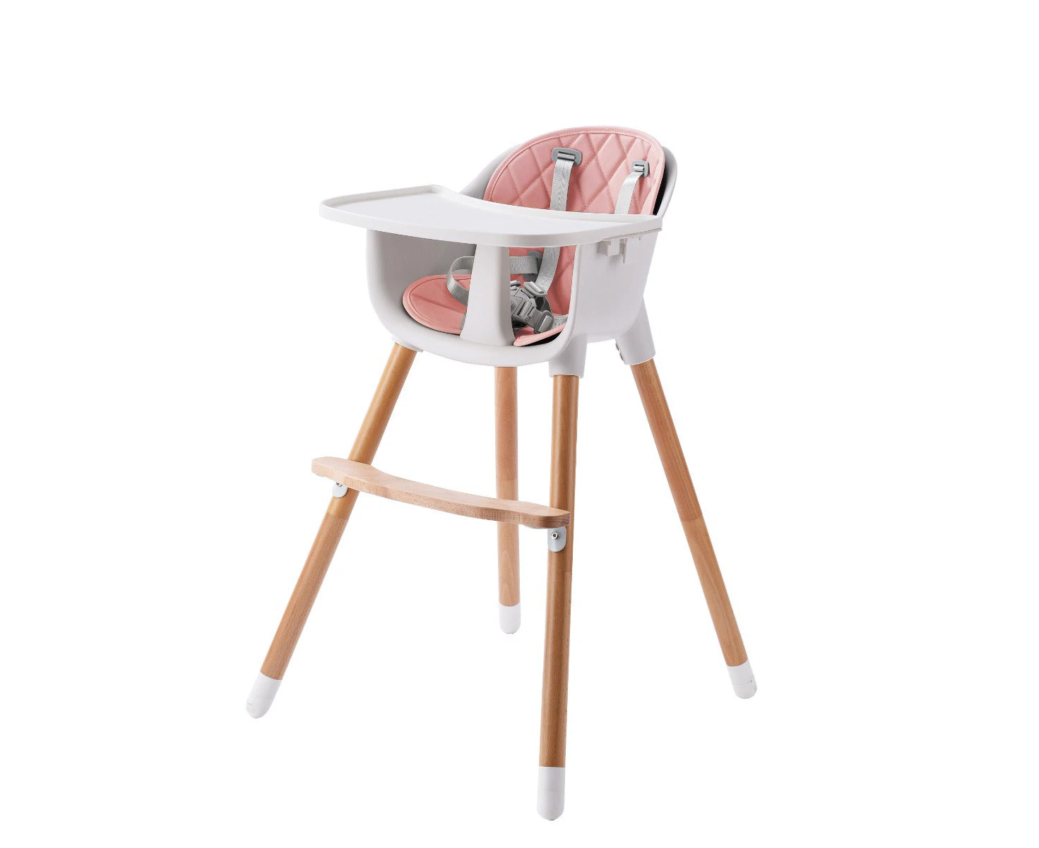 JOY  BABY Amelia 2-in-1 Timber Highchair - Pink