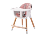 JOY  BABY Amelia 2-in-1 Timber Highchair - Pink