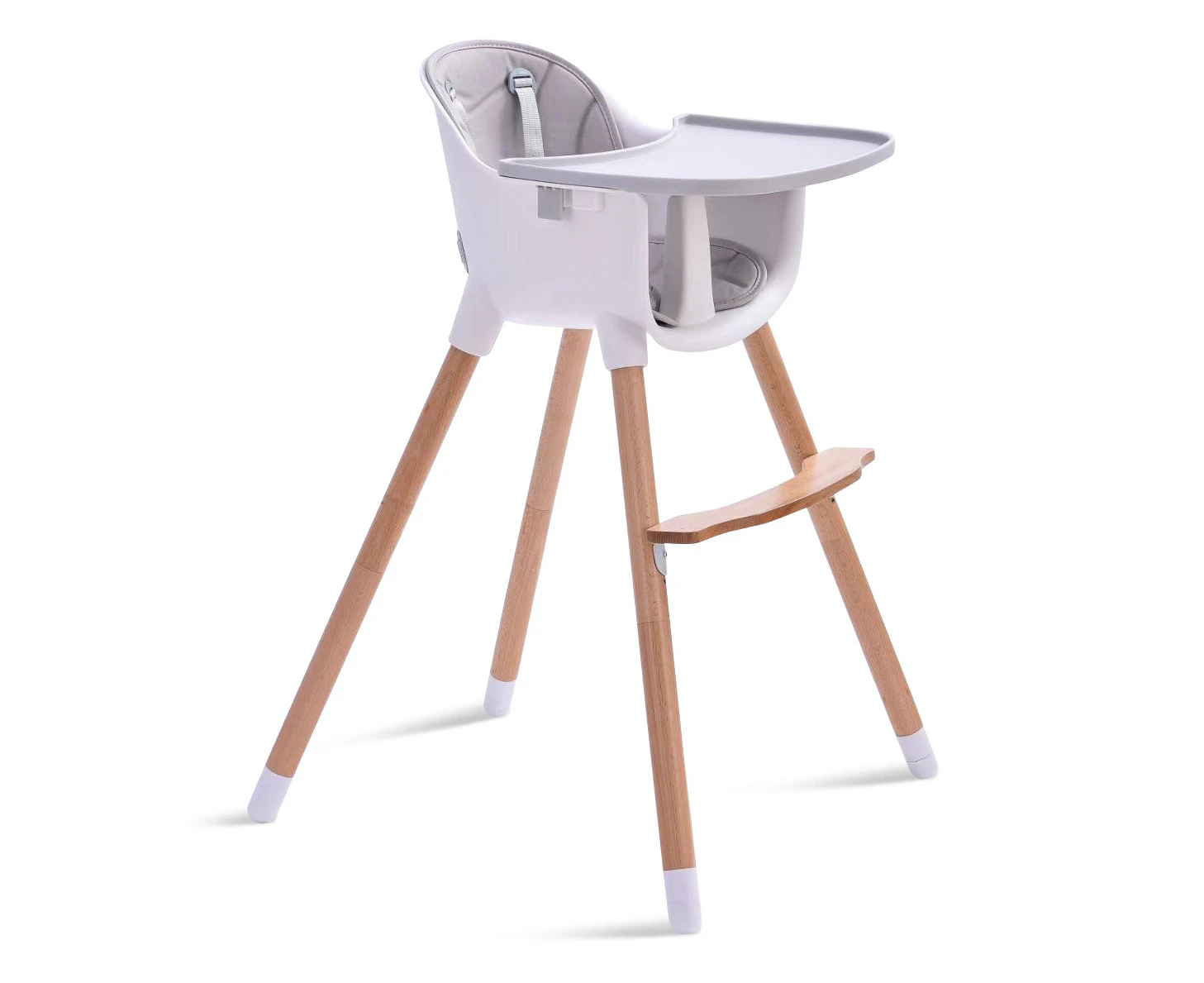 JOY  BABY Amelia 2-in-1 Timber Highchair - Grey