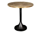 SSH COLLECTION Cafe 48cm Wide Round Side Table - Black Base with Brass Top