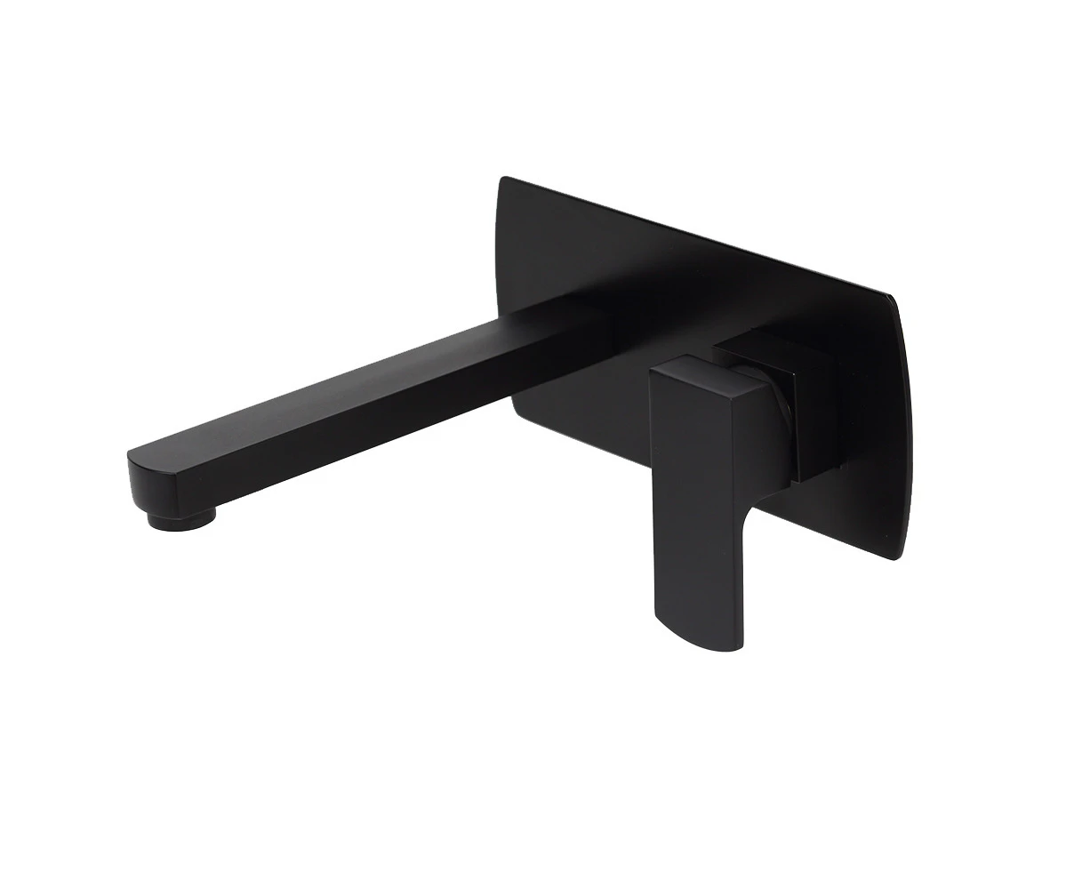 AGUZZO Terrus Single Lever Mixer and Spout - Wall Mounted - Matte Black