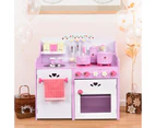 Costway Kids Kitchen Pretend Play Set, Wooden Cooking Toys, Children/Toddler Utensils Appliances Toy
