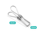 60PCS Clothes Pegs Stainless Steel Hanging Clip Pin Laundry Windproof Clamp