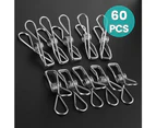 60PCS Clothes Pegs Stainless Steel Hanging Clip Pin Laundry Windproof Clamp