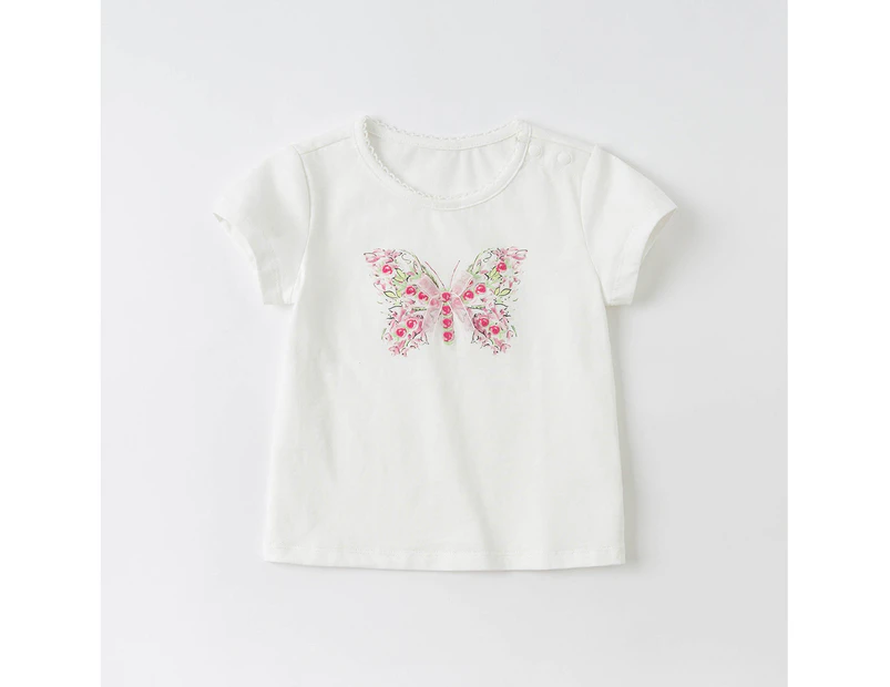 Butterfly White Tee (18mths-7yrs)