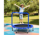 Costway 91cm Kids Mini Trampoline Fitness Rebounder Handrail Safety Padded Cover Home Gym Exercise Blue