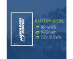 Wasabi Power 1400mAh Battery (2-Pack) for Fujifilm NP-W126