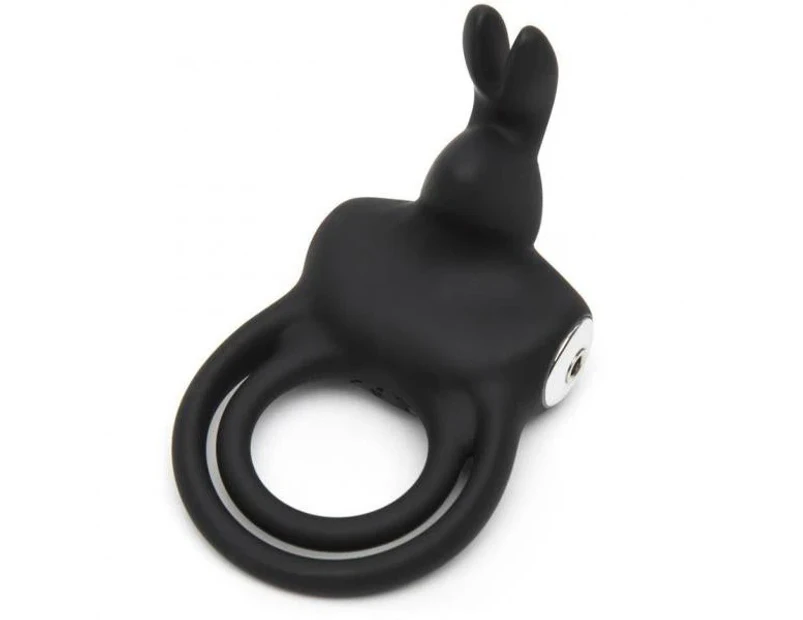 Love Honey Happy Rabbit Rechargeable Vibrating Cock Ring Model Hr Rcr 001 For Couples Clitoral Stimulation Black