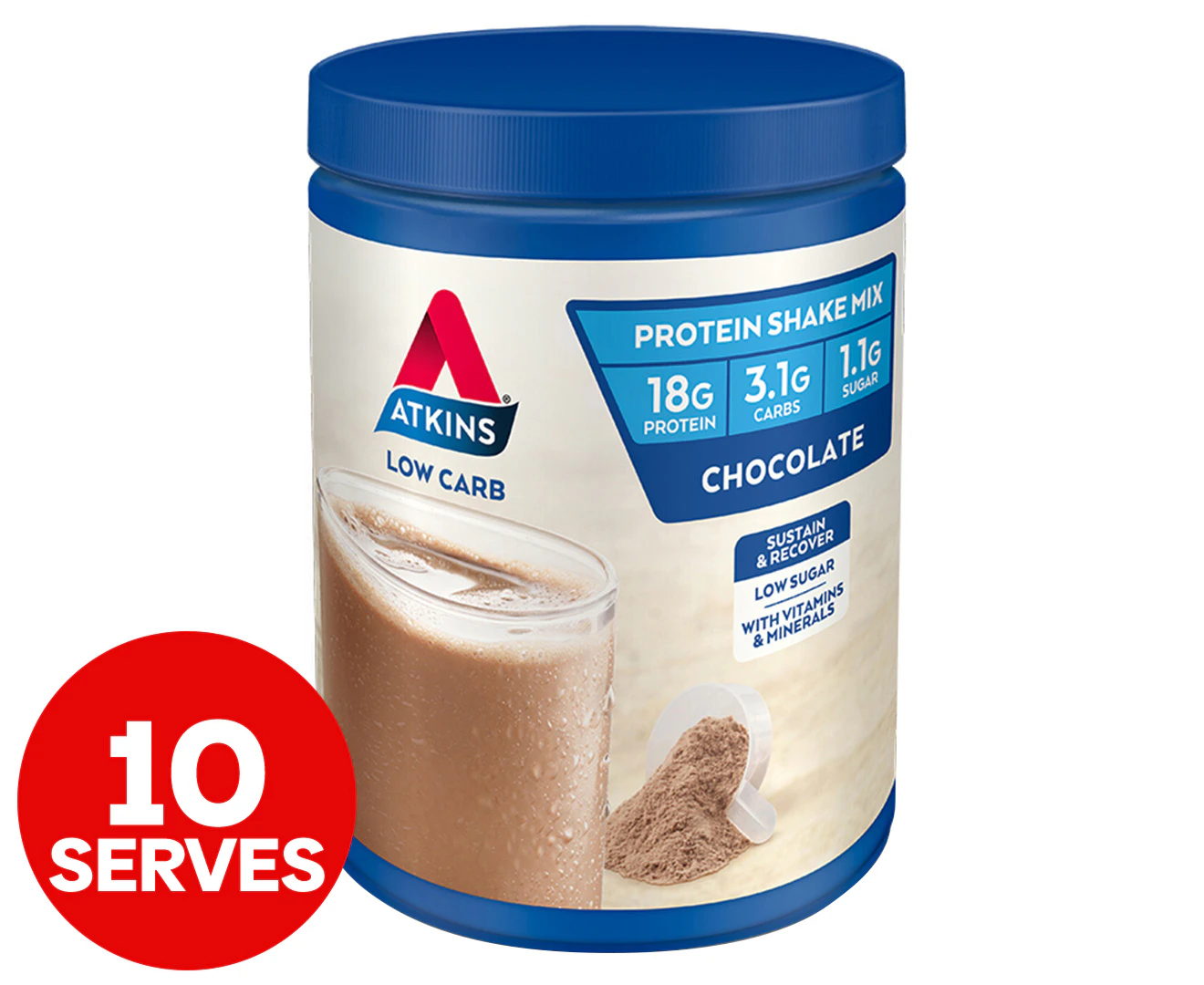 Atkins Low Carbs/Sugar 310g Advantage Diet Protein Shake Powder Mix Chocolate