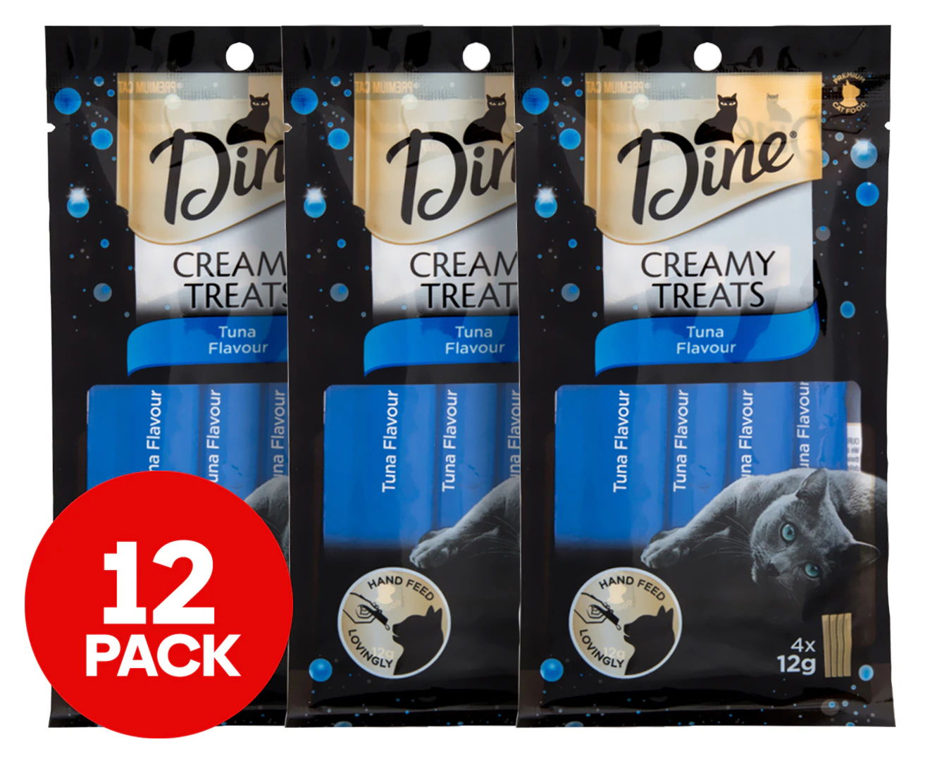 3 x Dine Creamy Treats Tuna Flavour 4pk