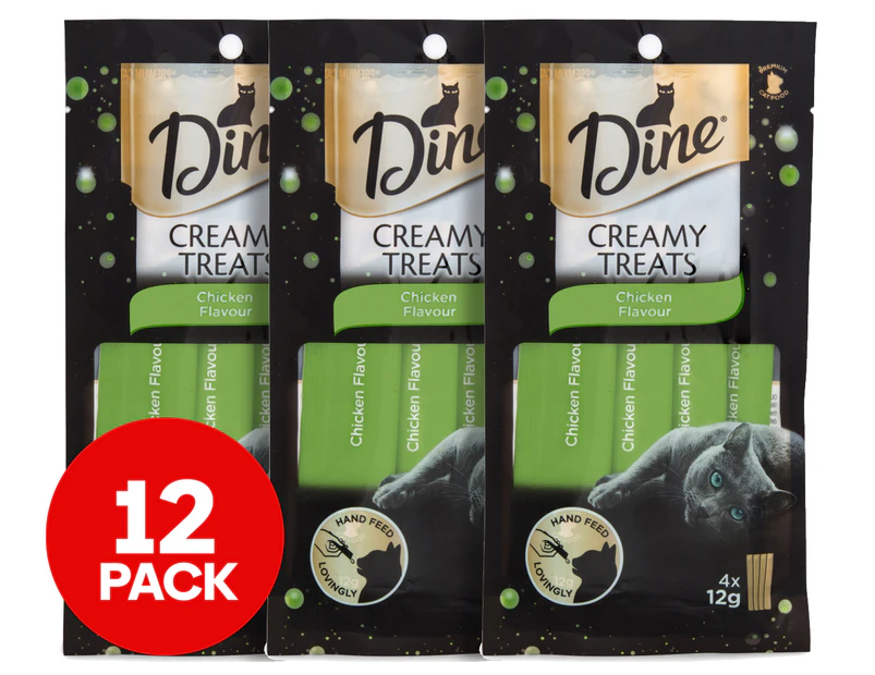 3 x Dine Creamy Treats Chicken Flavour 4pk