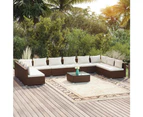 11 Piece Garden Lounge Set with Cushions Poly Rattan Brown OUTDOOR