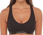 Calvin Klein Women's Motive Cotton Lightly Lined Bralette - Black