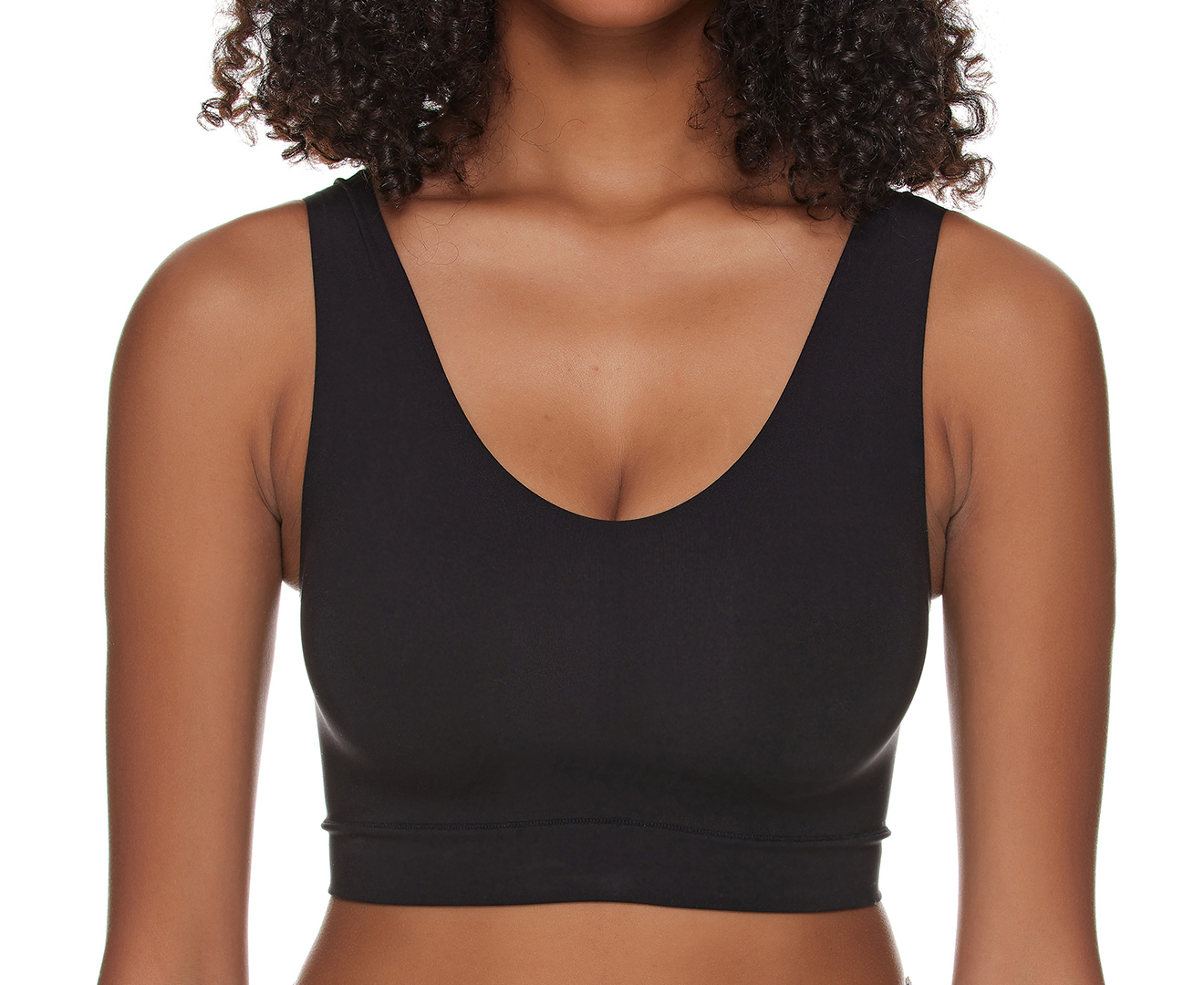 Today's Woman Women's Bonded Crop Bra - Black 