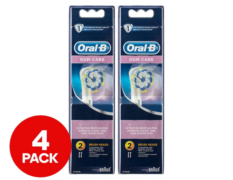 2 x Oral-B Gum Care Brush Head Refill 2pk
