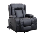 Recliner Chair Electric Massage Chair Lift Heated Leather Lounge Sofa Black