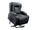 Recliner Chair Electric Massage Chair Lift Heated Leather Lounge Sofa Black