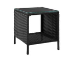 Gardeon Coffee Side Table Wicker Desk Rattan Outdoor Furniture Garden Black