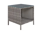 Gardeon Coffee Side Table Wicker Desk Rattan Outdoor Furniture Garden Grey