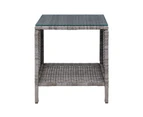 Gardeon Coffee Side Table Wicker Desk Rattan Outdoor Furniture Garden Grey