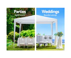 Instahut Wedding Gazebo Outdoor Marquee Party Tent Event Canopy Camping 3x3 White