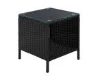 Gardeon Side Table Coffee Patio Outdoor Furniture Rattan Desk Indoor Garden Black