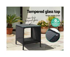 Gardeon Coffee Side Table Wicker Desk Rattan Outdoor Furniture Garden Black