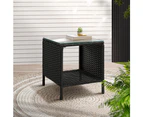 Gardeon Coffee Side Table Wicker Desk Rattan Outdoor Furniture Garden Black