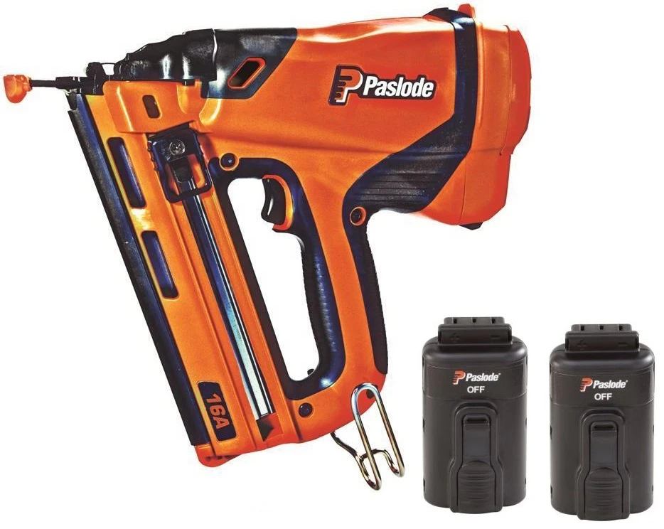 Brand New Paslode Cordless Gas Angled Finish Nailer Kit 916200 2 Batteries