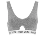 XOXO Women's Seamless Cut Out Front Bralette 2-Pack - Black/Grey