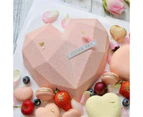 3D Silicone Heart Fondant Mould Chocolate Cake Baking Mold Candy Jelly Cute - Pink