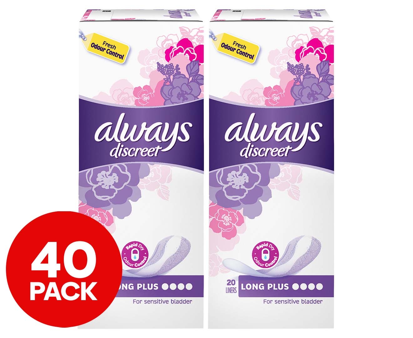Always Discreet Incontinence Pads Long Plus, Womens Toiletries