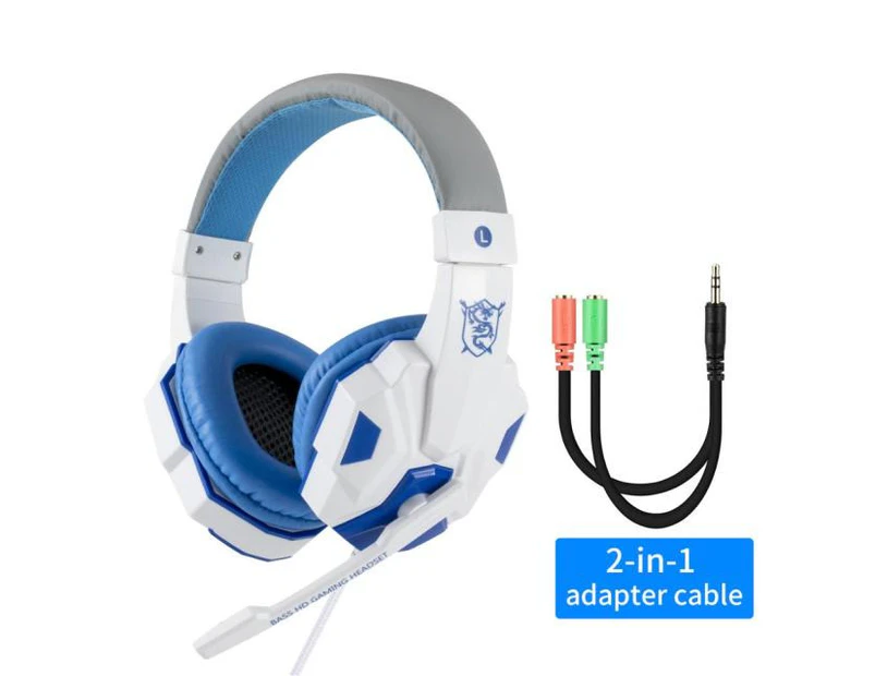 LED Light Gamer Headset - White Blue No Light