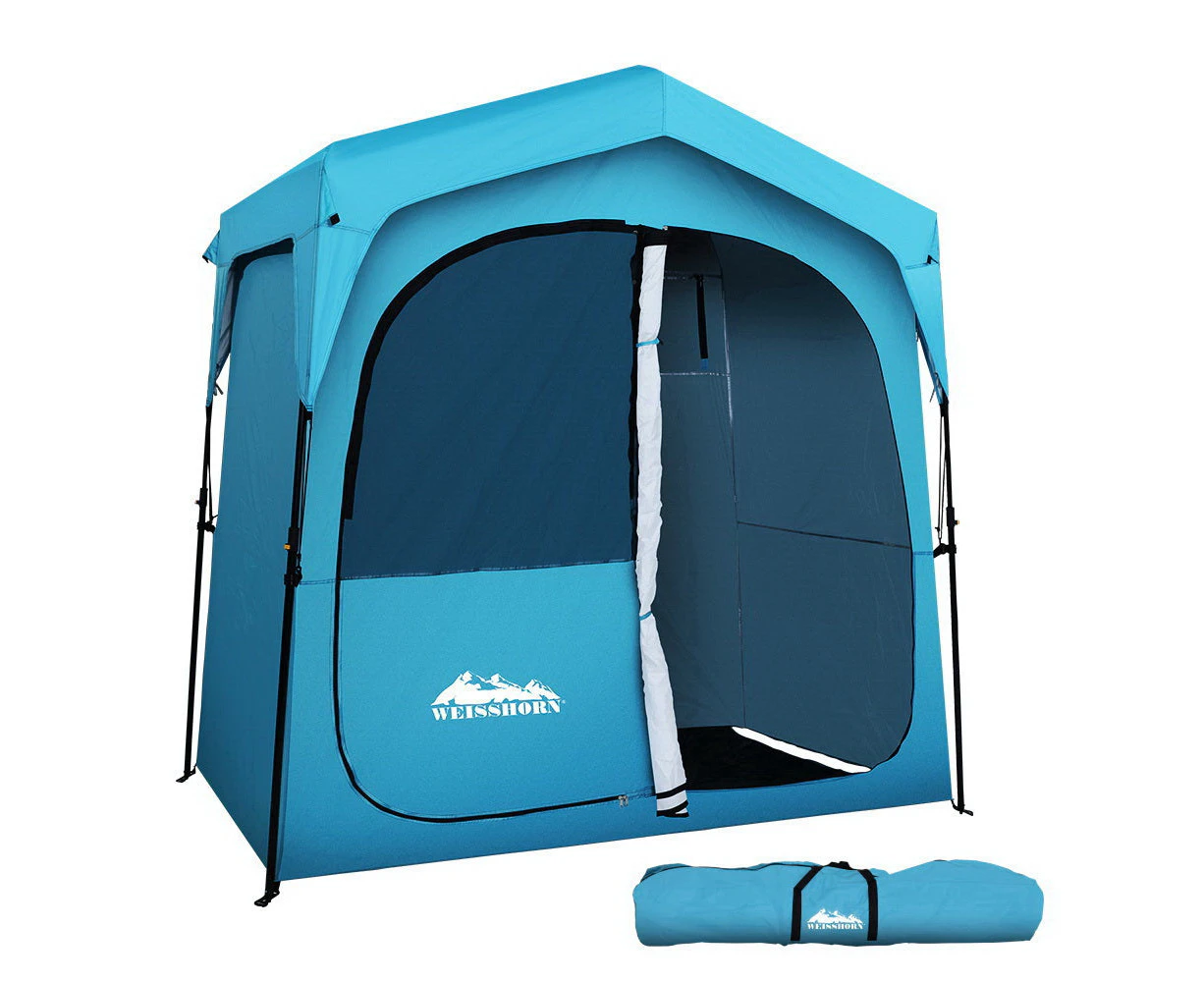 Sturdy Pop Up Camping Shower Tent Portable Toilet Outdoor Change Room Blue