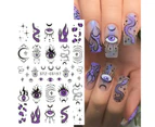 3 Sheets Nail Stickers Paste Easily Removable Colorful Women Flower Abstract Patterns Manicure Decals Beauty Supplies -A