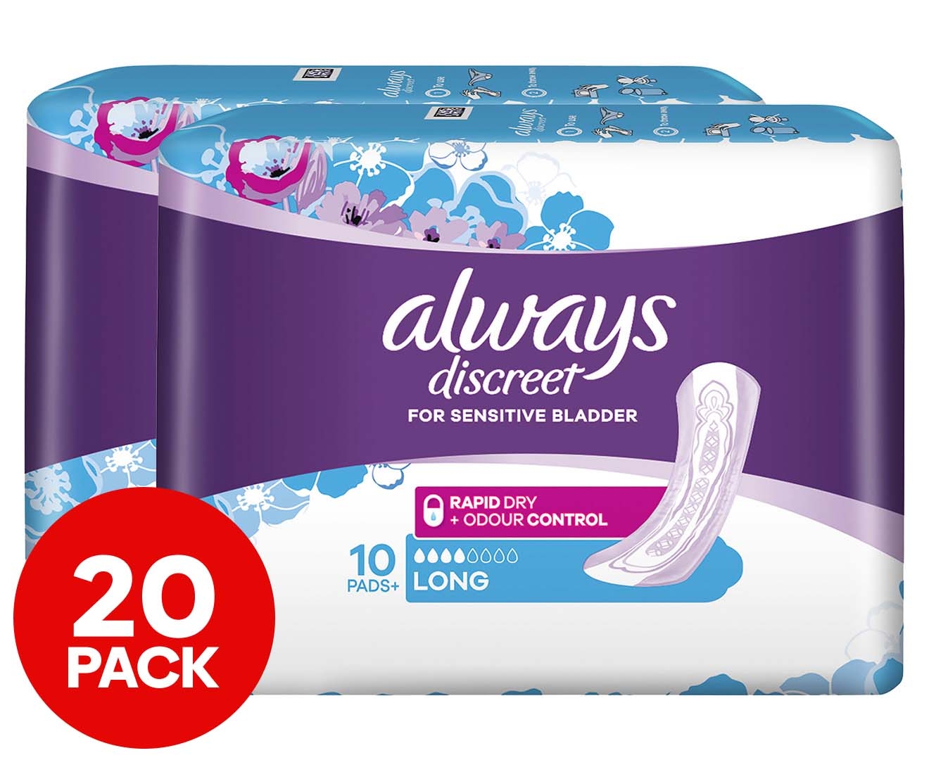 Always Discreet Long Pads Pack of 20