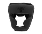 Head Guard boxing Headgear Training Kick Boxing Protector Sparring Gear Face Helmet by Javson - Black/Black