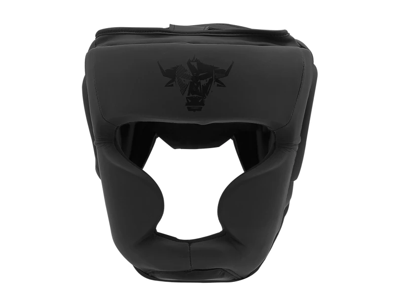 Head Guard boxing Headgear Training Kick Boxing Protector Sparring Gear Face Helmet by Javson - Black/Black